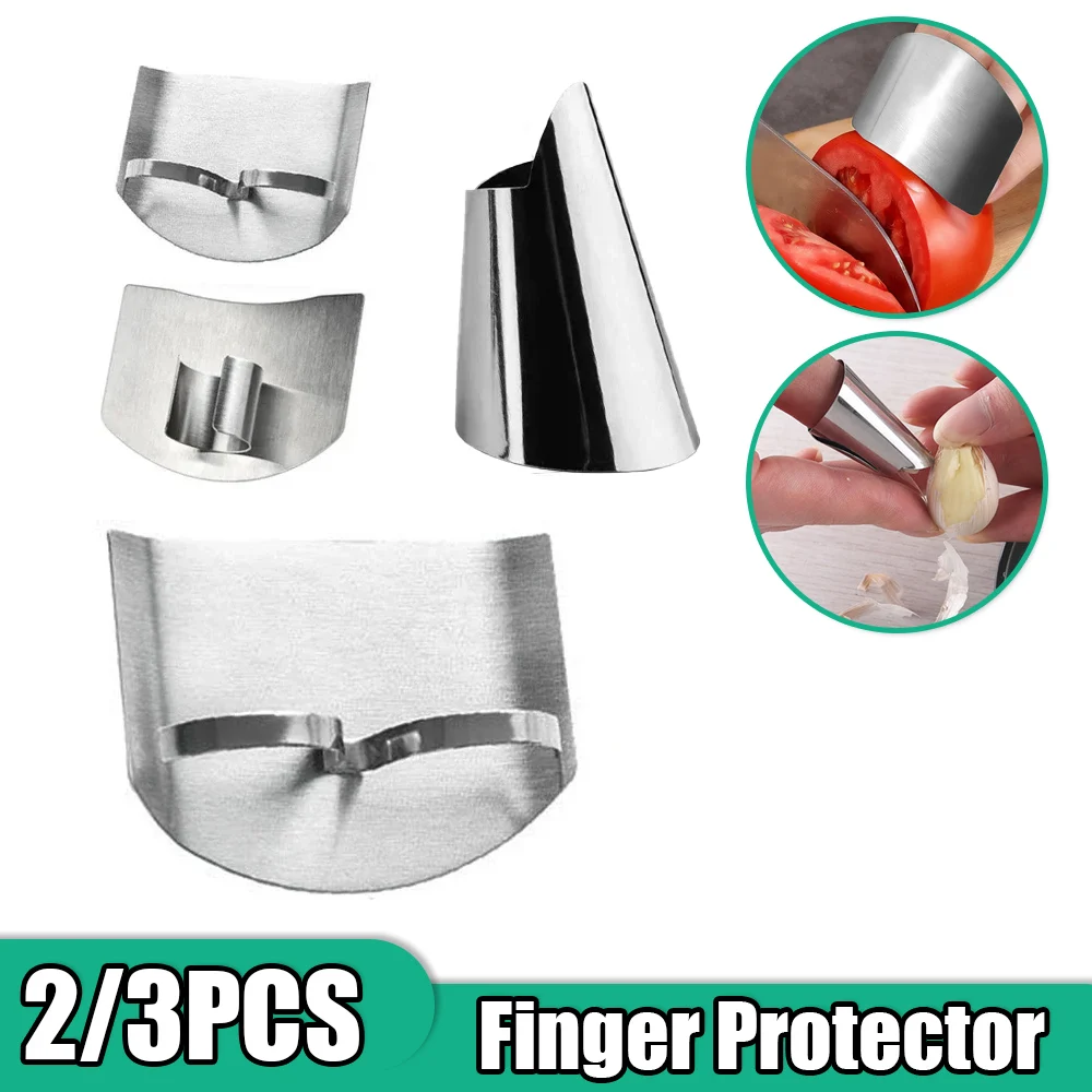 Stainless Steel Finger Protector Anti-cut Finger Guard Kitchen Gadgets Accessories 2/3PCS finger protector