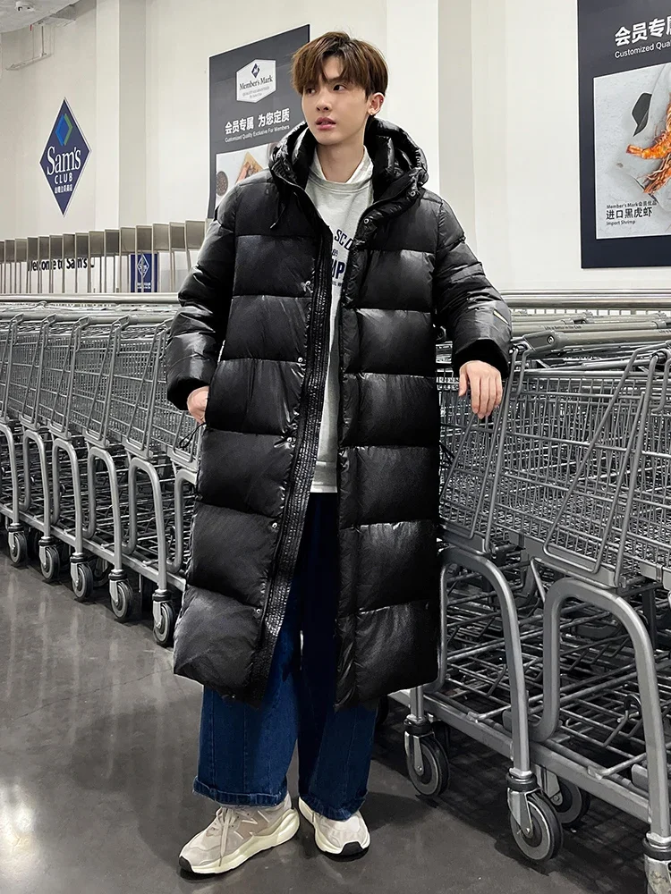 90% White Goose Down Jacket Fashion Outdoor Black Gold Design Brand Coat Couple Long Hooded Fashion Brand Parka Coat New