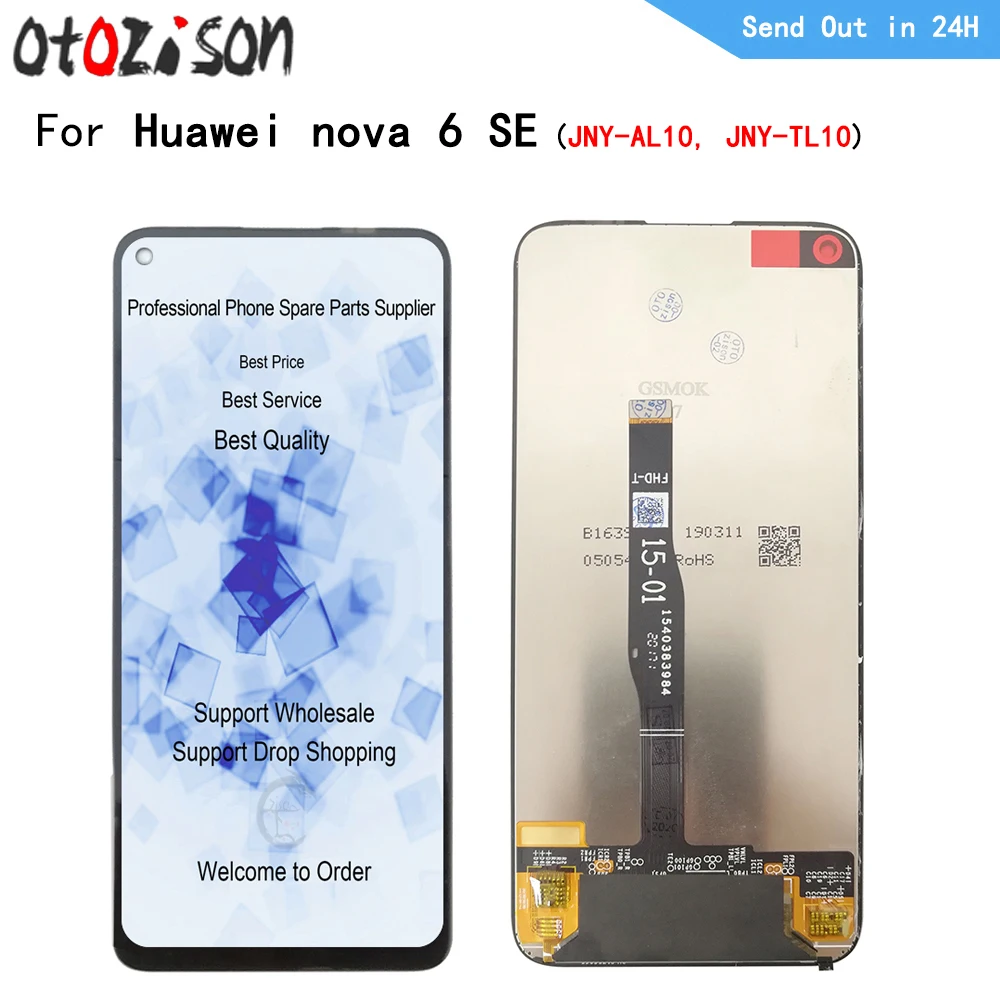 

6.4" Display For Huawei nova 6 SE JNY-AL10 LCD With Frame LCD Screen Touch Panel Digitizer Assembly For Huawei Nova6se