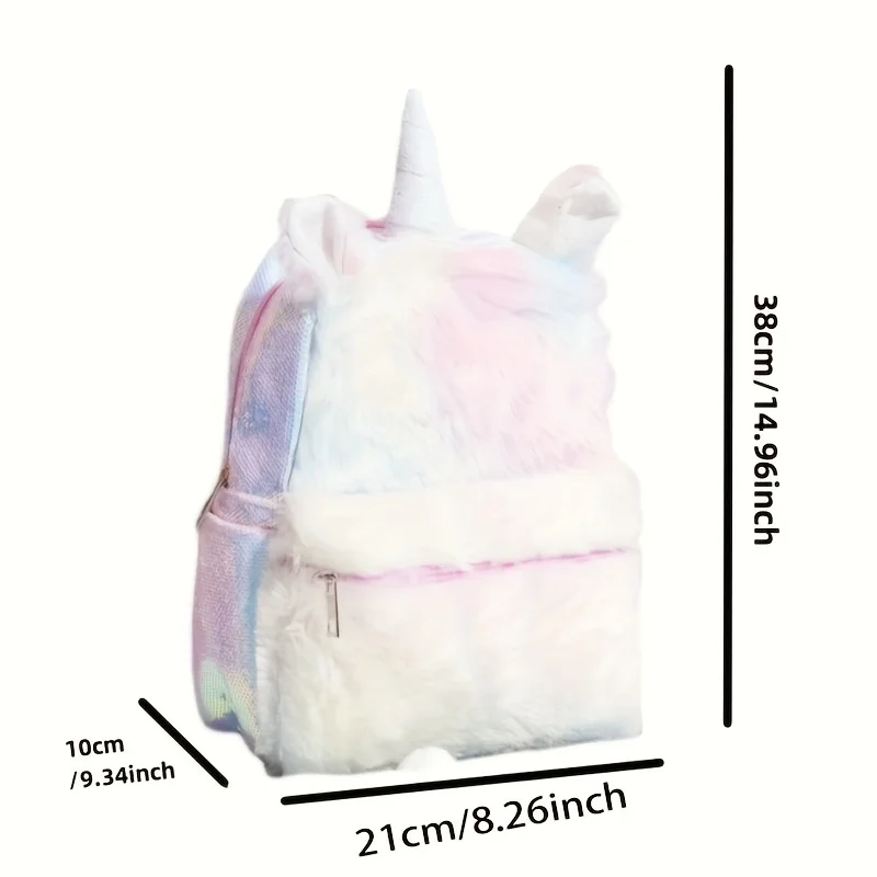 Wholesale of new plush sequin girl backpacks by manufacturers Cartoon unicorn large capacity backpacks