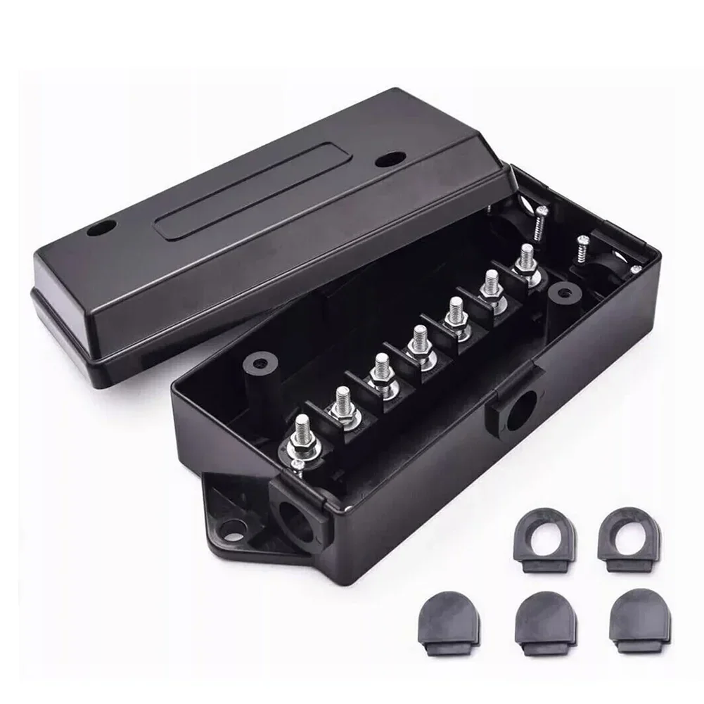 1pc 7 Way Electrical Trailer Junction Box 7 Gang Trailer Wire Line Connection Box Replacement Automobiles Parts