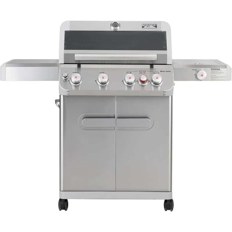 

Outdoor Barbecue Stainless Steel 4 Burner Propane Gas GrillPatio Garden Barbecue Grill with Side Burne, Infrared Technology