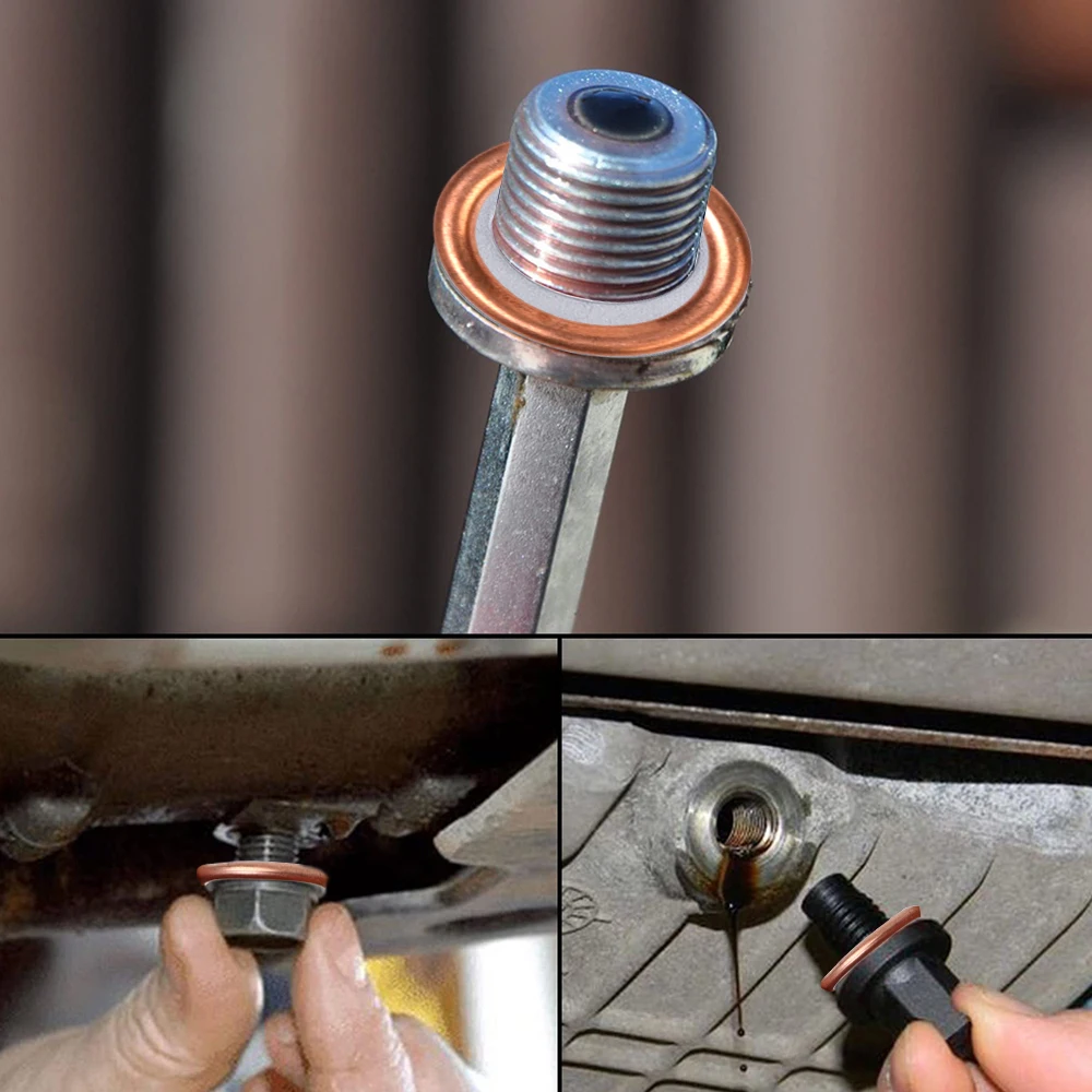 Car Oil Pan Drain Gasket Drainage Bolt Pad Aluminum/ Copper Oil Drain Plug Gasket Replaceable Accessories for Audi Volkswagen oil drain plug gasket,oil drain plug seal washer