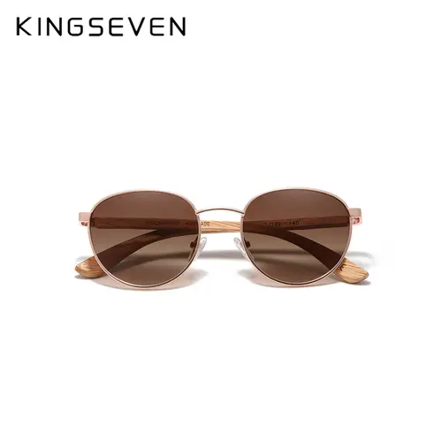KINGSEVEN Sunglasses For Men UV400 Polarized Women’s  Eyeglass Frame Natural Wood Fashion Sun Glasses  Protection Eyewear - Image 4