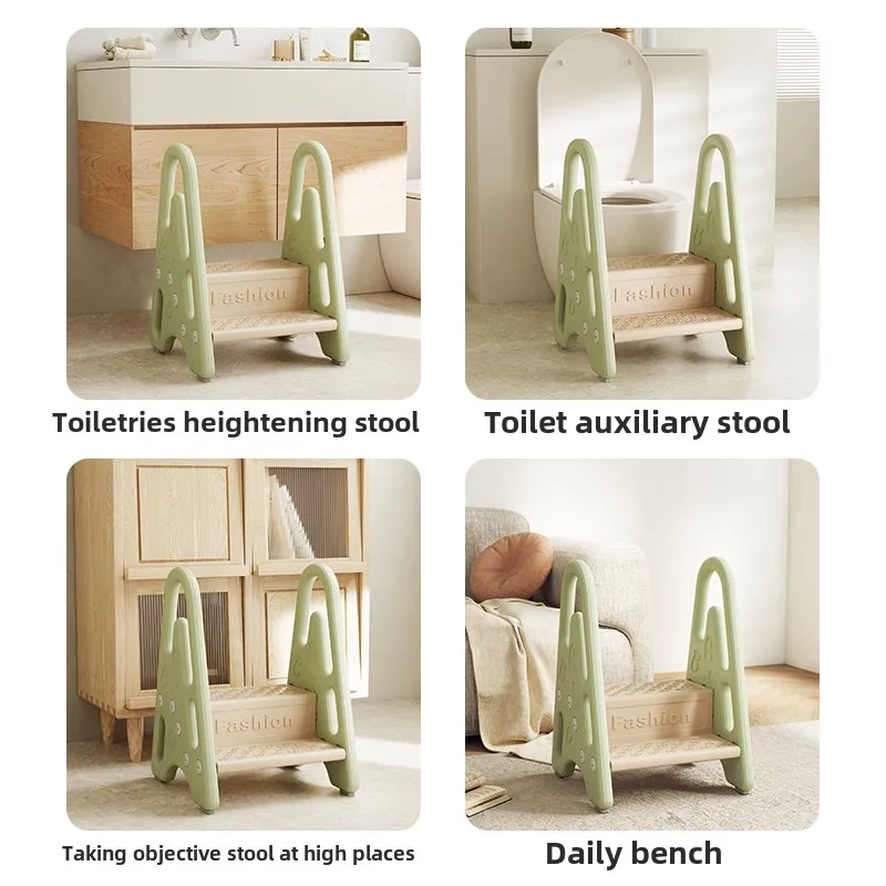 Toilet Steps for Kids 2 Steps Stool Toddler Non-Slip Bathroom Kids Stepping Stool Heightened Kitchen Counter Helper for Children