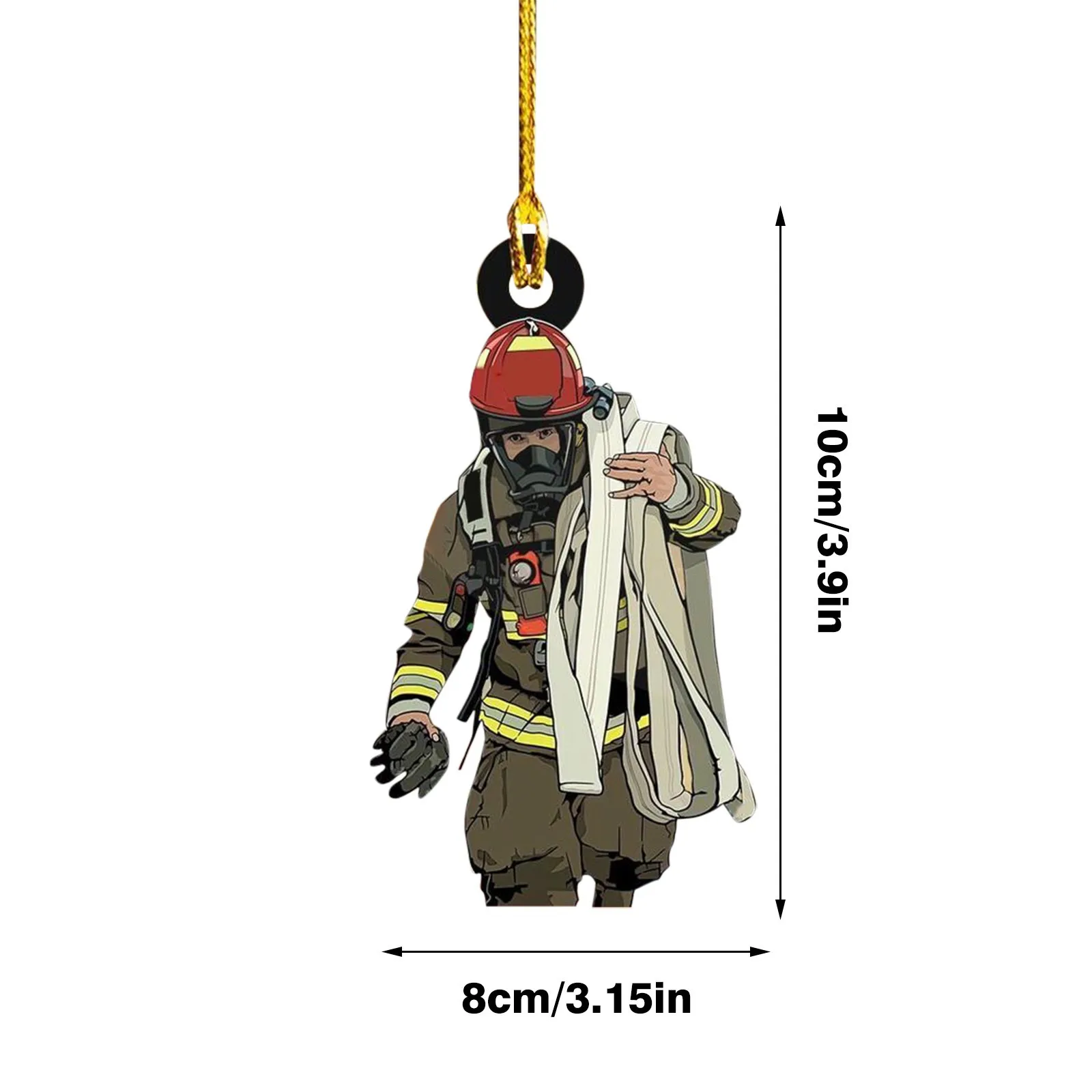 Creative Firefighter Fireman Pendant Ornament Keychain Personalized Christmas Tree Home Decoration Firefighter Decoration 6