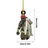 Creative Firefighter Fireman Pendant Ornament Keychain Personalized Christmas Tree Home Decoration Firefighter Decoration 6