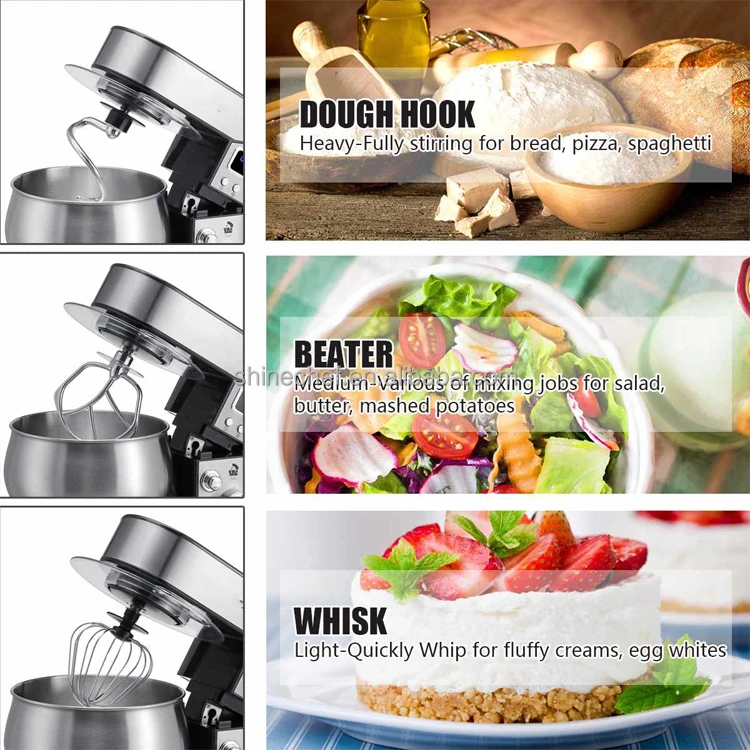 5L Electric Cake Dough Mixer Planetary Bakery Flour Mixer Digital Kitchen Stand Food Mixers