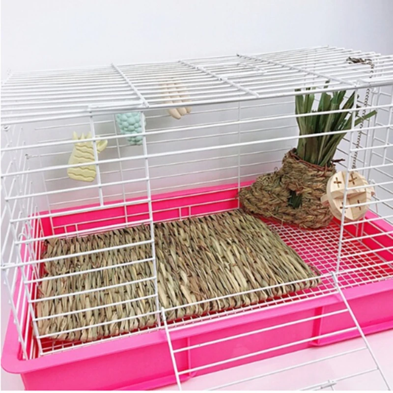 Straw Mats Handmade Knitted Rabbit Warm Pet Grass Mats Foot Guinea Pig Hamster Natural Pasture Grass