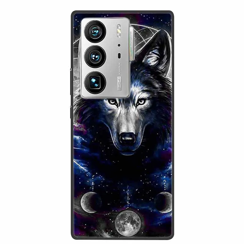 Animal Painted Silicone Soft Phone Case - Shockproof TPU Shell with Wolf Design