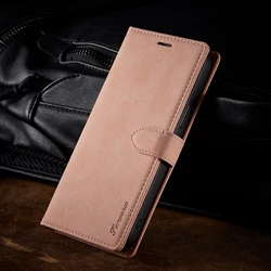 Leather Flip Wallet Case with Magnetic Card Holder - Elegant Phone Cover - S22 Ultra (Rose Gold)