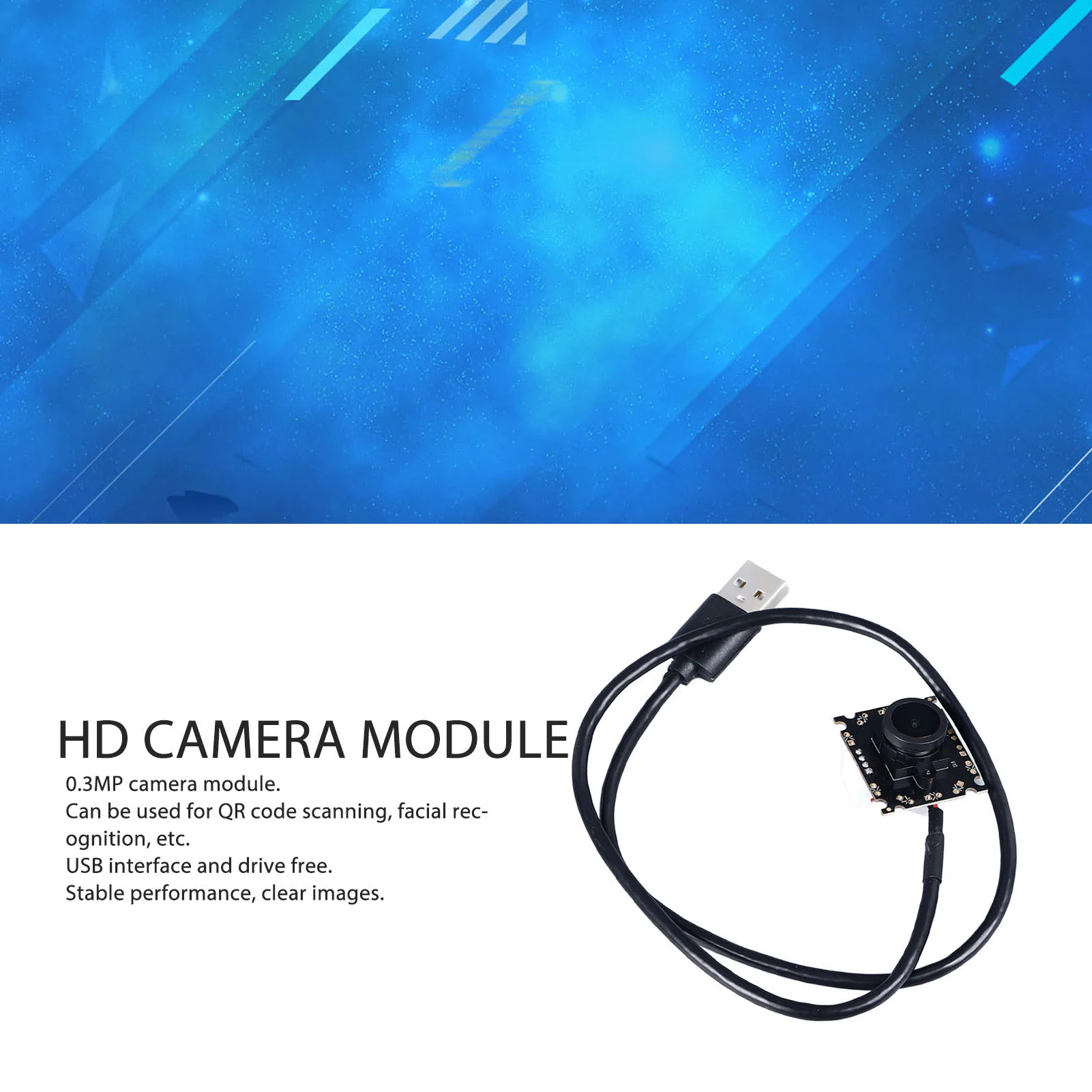 USB 카메라 모듈 0.3MP OV7670 30FPS 수동 초점 160 ° 비디오용 왜곡 효과가 있는 카메라 보드