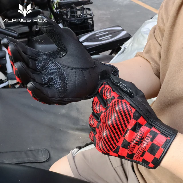 Full Finger Motorcycle Gloves Leather Gloves Black Unisex Breathable Riding  Equipment guantes piel hombre - AliExpress