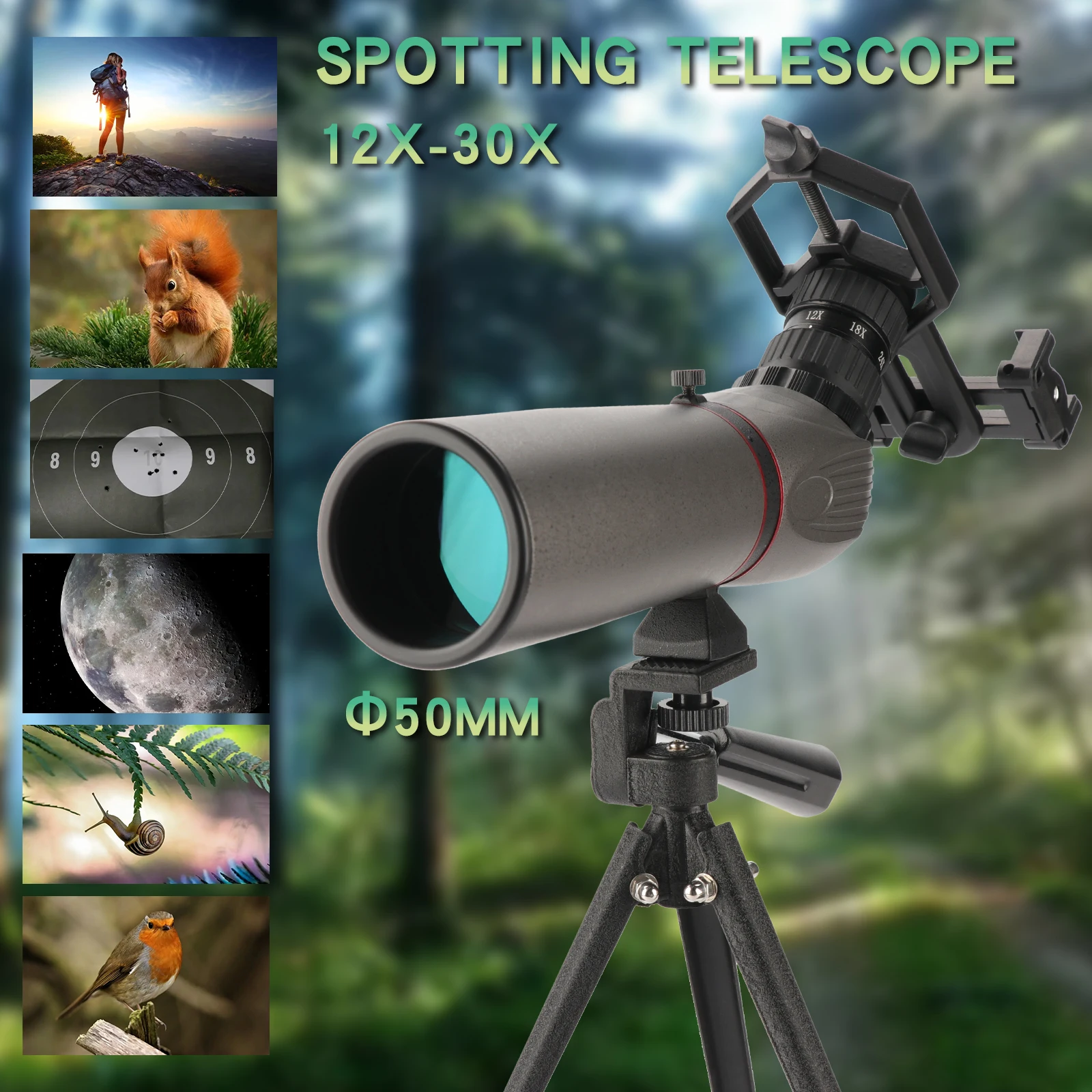 Tanio HANNIA 12-30x5 0mm luneta teleskop monokularowy Premium sklep