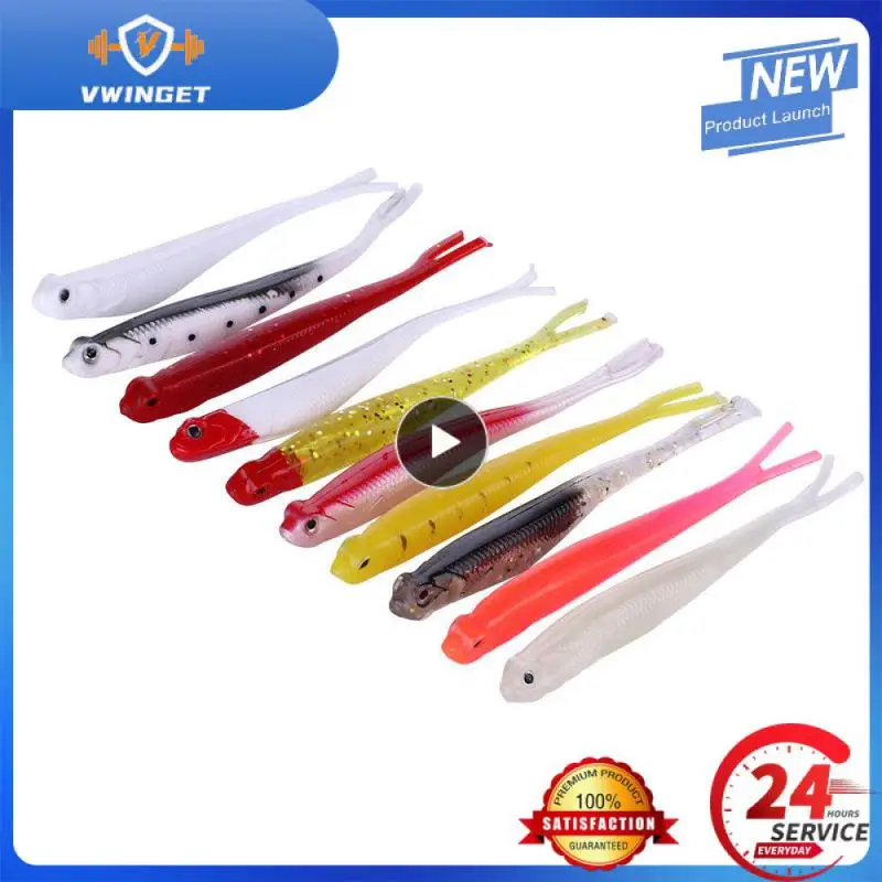 Luya Soft Bait Simulation Soft Insect Bait Plastic Luya Fake Bait Accessori Per La Pesca Esca Bionica Open Belly Fish 10-Color