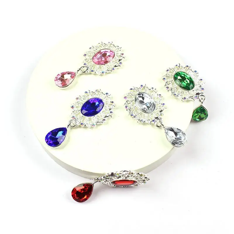 Offre Spéciale : Lot de 5 Broches Gouttes d'Eau, Accessoires Décoratifs pour Vêtements, Boutons à Coudre Scintillants en Cristal, Pendentifs en Alliage et Strass