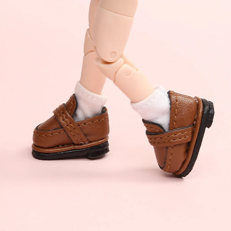 

1Pair 1/12 PU Leather Shoes For OB11 Doll Mini Uniform Shoe Student Shoe Doll Shoes Doll Decor Accessories