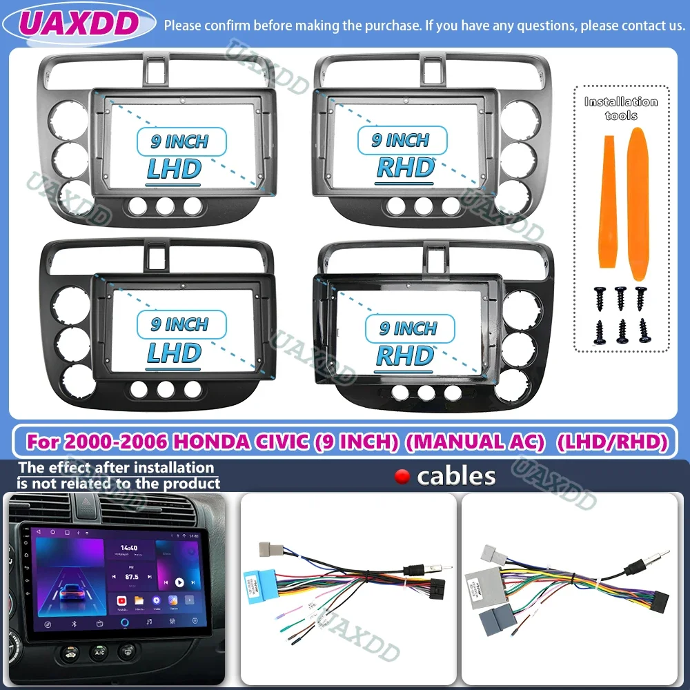 For 2000-2006 Honda Civic 9inch 2 Din Car stereo radio Android
