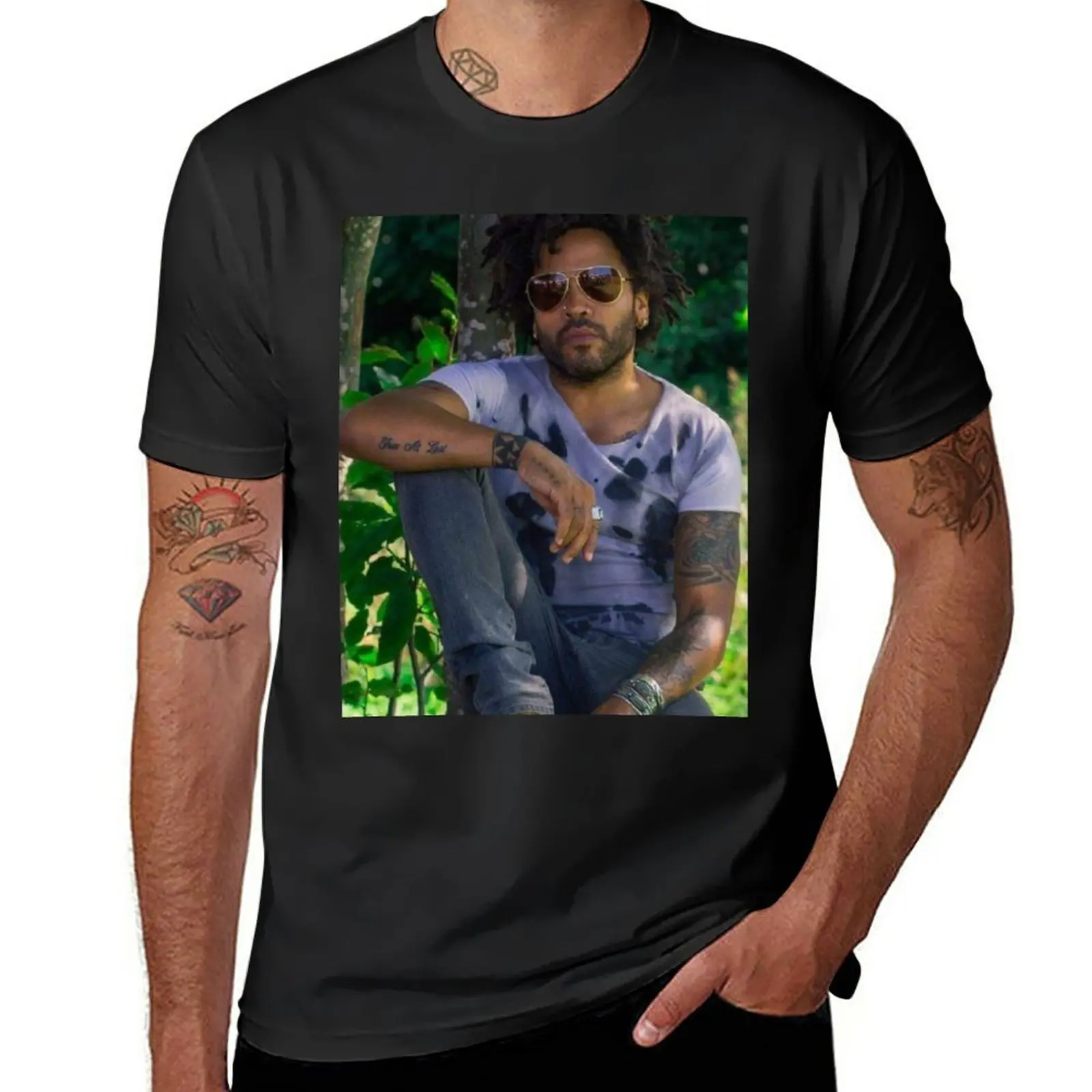 

New lenny kravitz art T-Shirt hippie clothes oversized t shirt cute tops korean fashion plain t shirts men