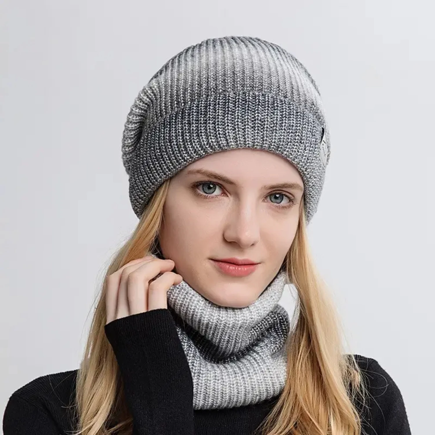 Winter Women's Beanies and Snood Set-Soft and Warm Hat with Matching Scarf-Cute Girls' Winter Hat Set