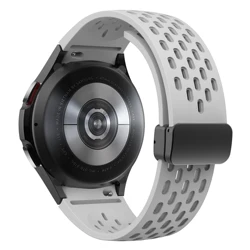 Magnetic Buckle Silicone Strap with No - Gap Design for Watch 4 classic 42mm (Light Grey)