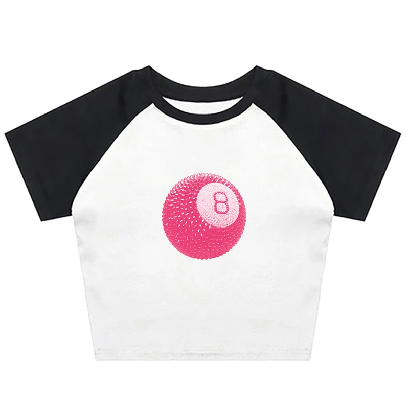 

Y2K Women's Baby T-shirt Street Style Retro Girl Cut Summer Punk Casual Garbage Basic Gothic White Slim Fit T-shirt emo girl