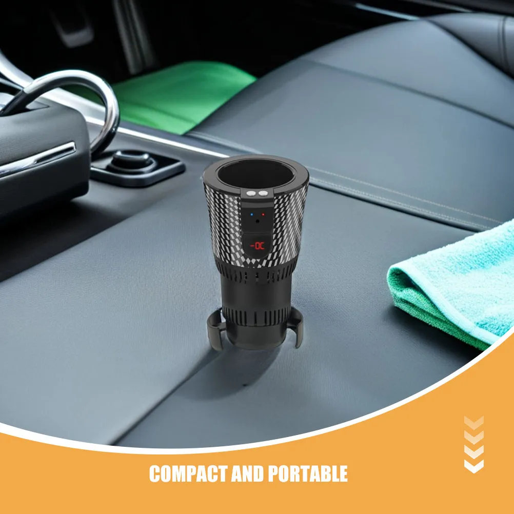 전기차용 온냉컵 미니 여행용 머그컵 디지털 온도 표시 휴대용 차량용 컵 워머 쿨러 차량 음료 보온/보냉기