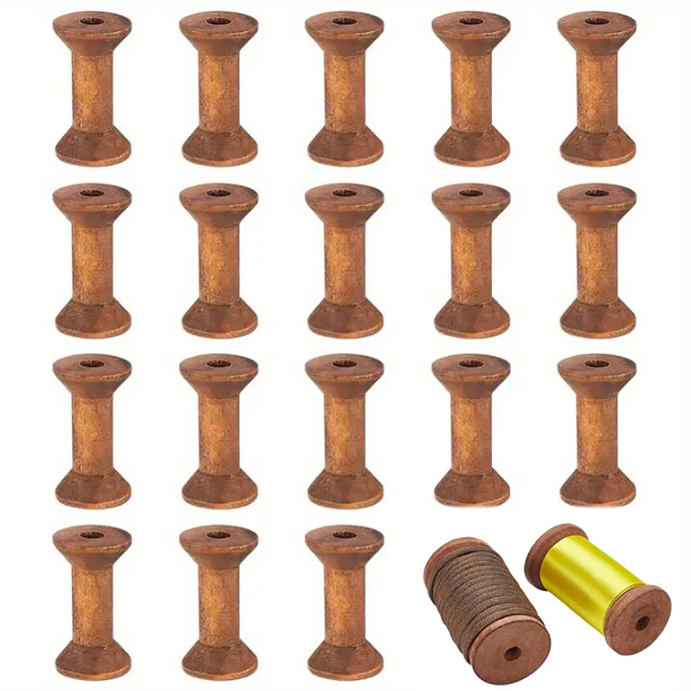 Yarn Storage Organizer 10/20X Vintage Wooden Spools DIY Reels For Sewing Ribbons Twine Wood Crafts Thread Wire Spool Needlework