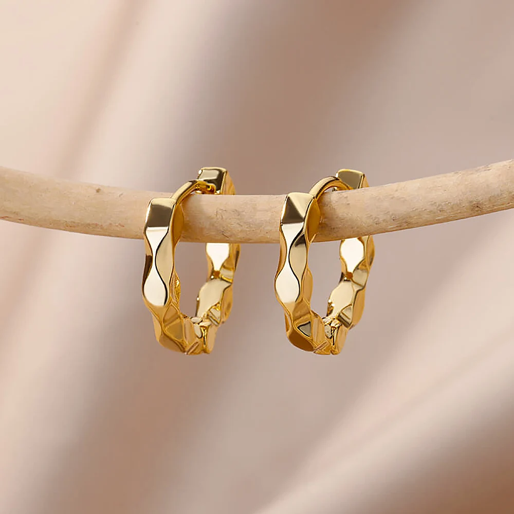 Stainless Steel Evil Eye Earrings for Women 2024 Trend Gold Color Round Circle Hoop Earrings Luxury Wedding Jewelry aretes