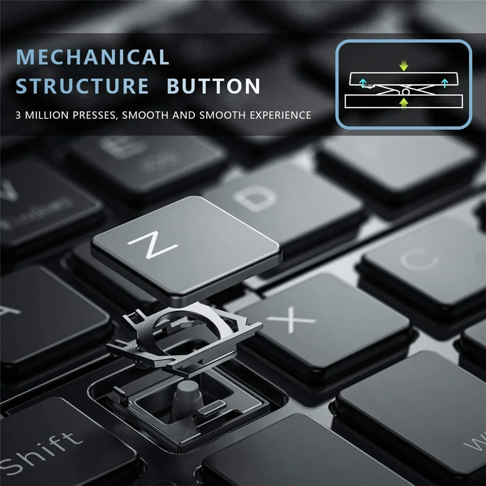 Bow-teclado Dobrável sem Fio Recarregável Bluetooth Tamanho de Bolso Telefone Ipad - Imagem 5