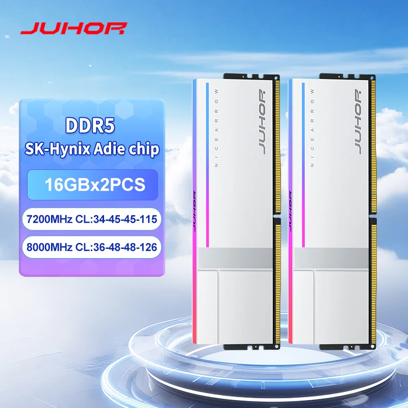JUHOR RGB Ram DDR5 32GB(16GBX2) 7200MHz 8000MHz DDR5 High