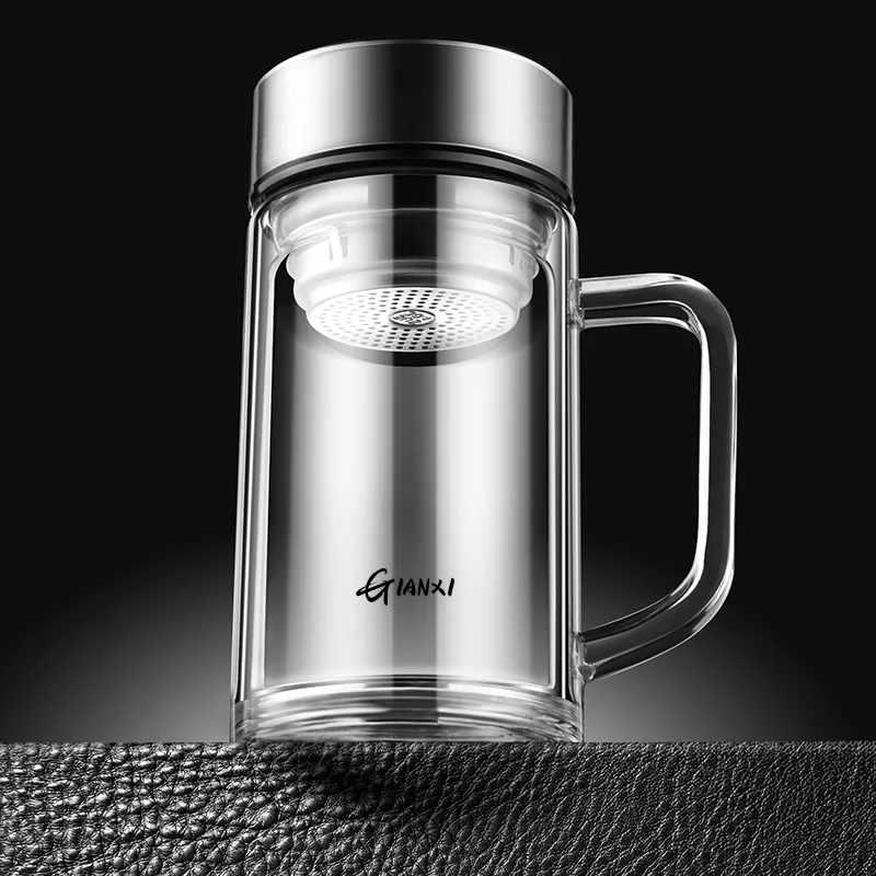 tea cup GIANXI Double Layer Thickened Heat-Resistant Glass Glass Mug Tea Mugs Cup For Tea Vacuum Anti Scalding High Boron Silicon
