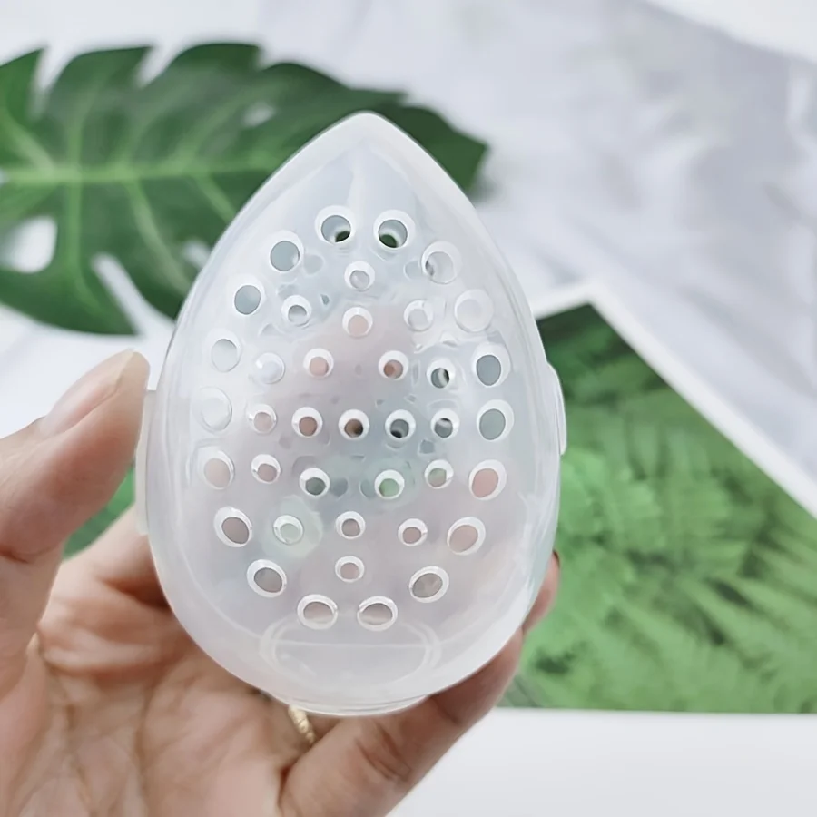 1-3pc/lot Makeup Powder Puff Empty Egg-shaped Frame Transparent Puff Make Up Organizer Holder Beauty Cosmetic Sponge Storage Box