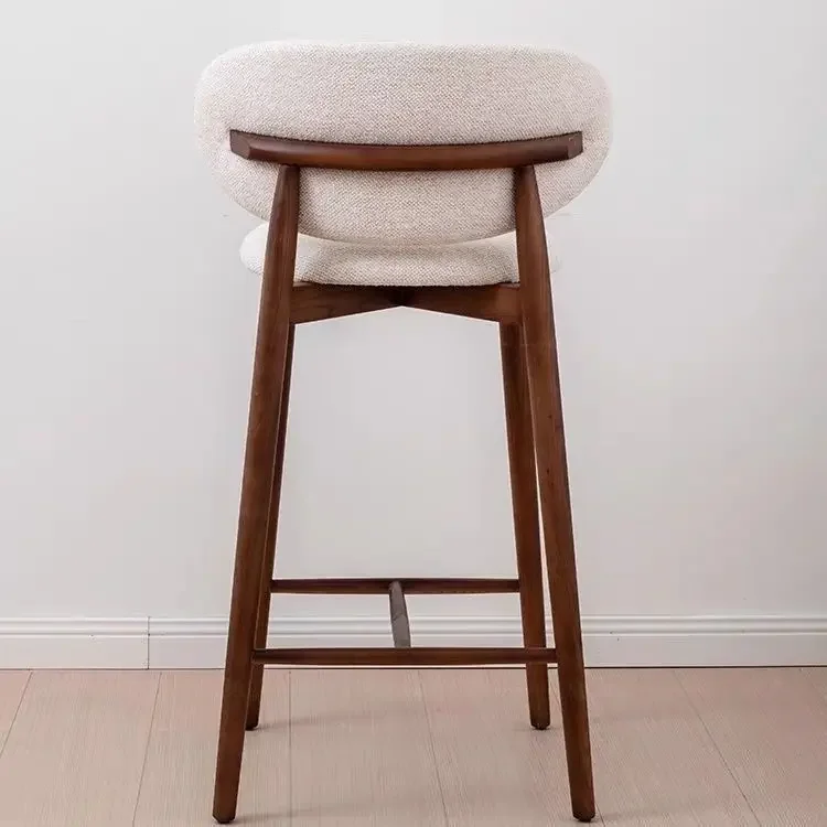 Nordic Modern Simple Light Luxury Solid Wood Home High Bar Table Chair Bar Footstool Backrest bar chairs
