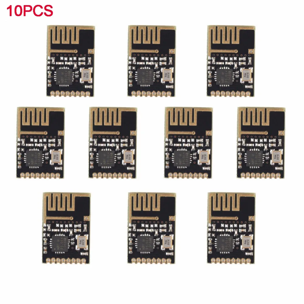 

RCmall 10pcs SMD NRF24L01 Wireless Module SI24R1 Mini Data Transmit Receiver NF-03