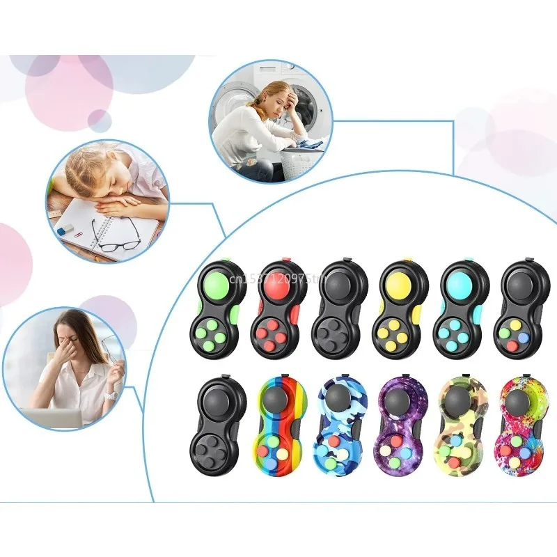 Fidget Pad 8 Fidget Functions Controller Stress Reducer Toy Cube Relieves Stress and Anxiety Toys