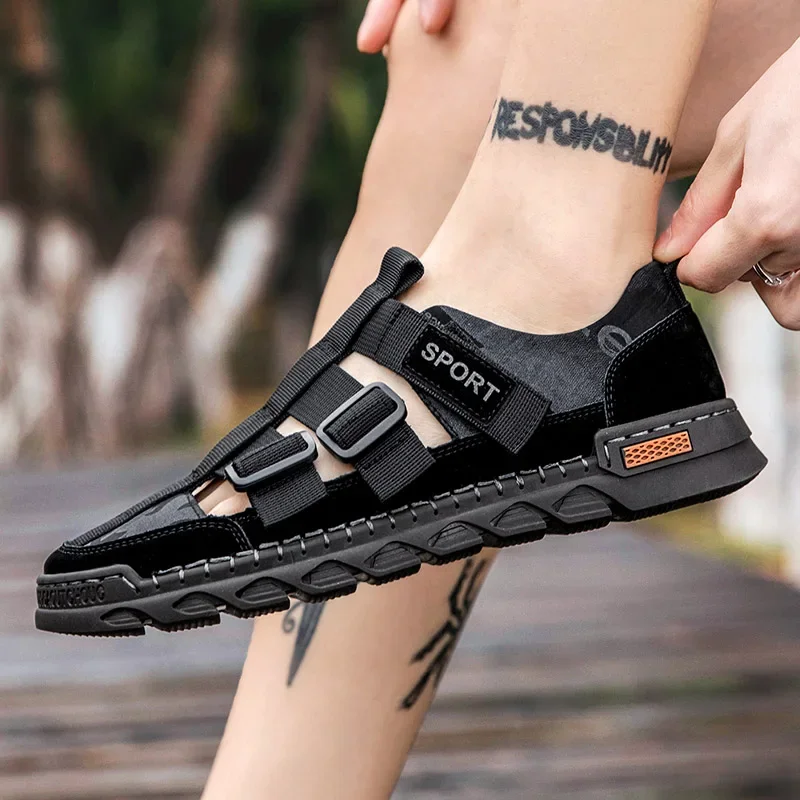 Fashion Light Casual Shoe Men's Beach Sandals 2023 Summer Gladiator Men's Sandals Outdoor Roman Sandals Breathable Men Shoes