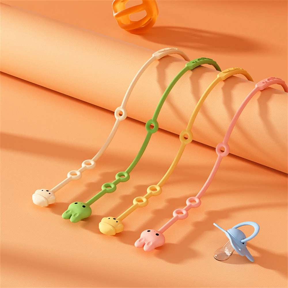 

Silicone Pacifier Chain Reliable Prevent The Nipple From Falling Cute Cartoon Animal Design Durable And Safe Silicone Material