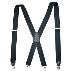 35Mm Wide Men Suspenders High Elastic Adjustable 4 Strong Clips Suspender Heavy Duty X Back Trousers Braces New