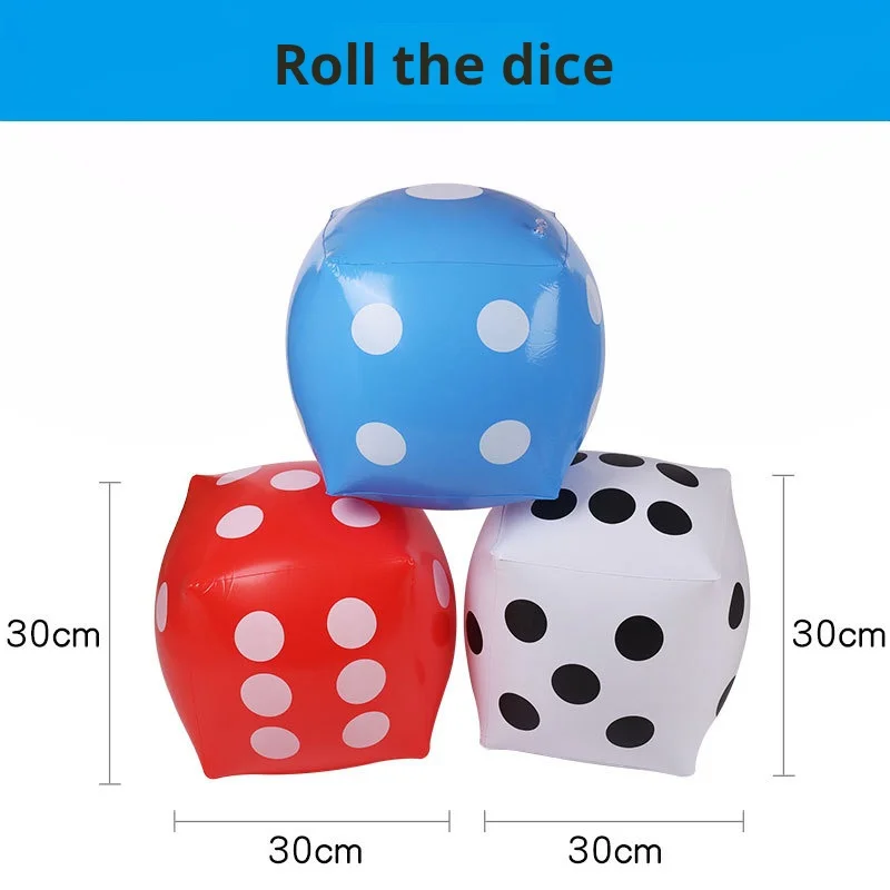 1 PC Random Color Decompression Toy Activity Inflatable Dice PVC Blow Color