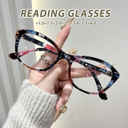 Chic Cat - Eye Reading Glasses - Stylish & Colorful Vision Accessory - +400 (Blue Red Black)