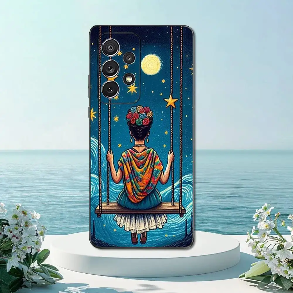 Chic Frida Kahlo Inspired Fashion Phone Case - Soft Black Silicone Cover