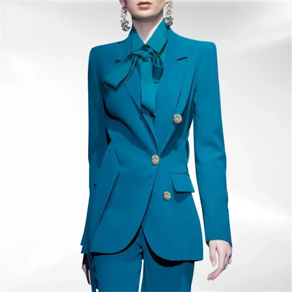 

Suit suit female new autumn office workers high-grade suit broadcast temperament 100 lap waist bell bottoms two-piece set