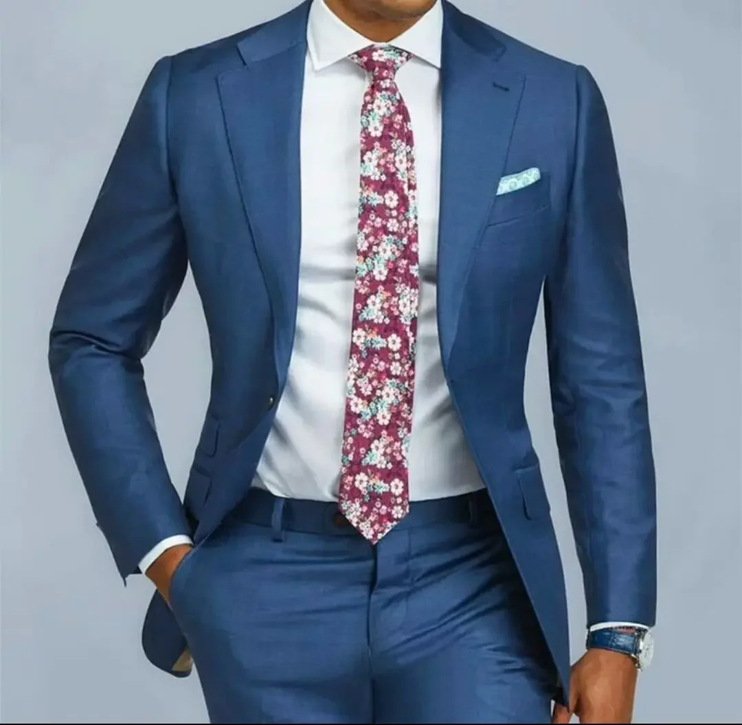 Fashion Business Suits For Men Wedding Suits Ternos Masculinos Slim Fit Groom Tuxedos Costume Homme 2 Pieces(jcaket+Pants)