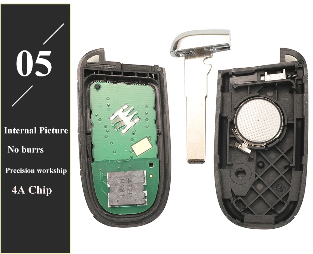 Keyforkess Aftermarket 3/4/5BTN chiave per auto a distanza per Fiat 500 500L 500X 2016 2017 2018 2019 Smart Fob Control 433MHz 4A Chip SIP22 - S9792c6e63d3f4a91a9d511180661fcfdL