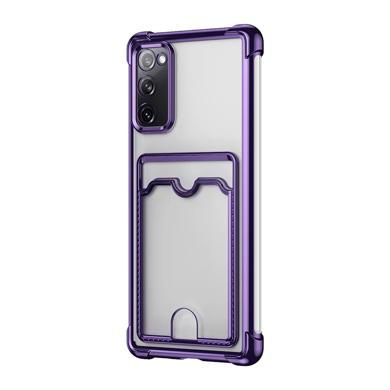 Luxury Shockproof Transparent Phone Case with Card Slot Wallet Cover