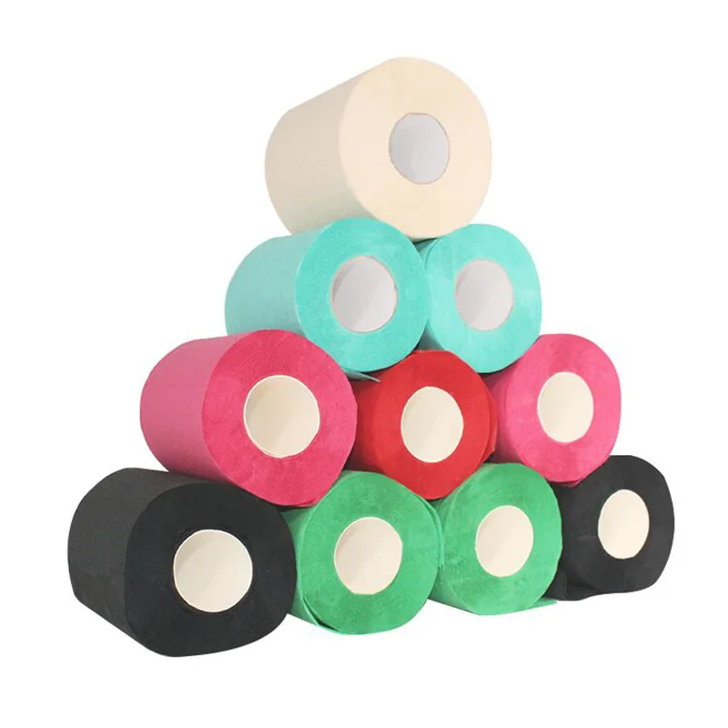 7 Color Santa Claus Paper Roll Tissue Paper Towels Christmas Decorations Xmas Santa Office Room Toilet 4 Roll