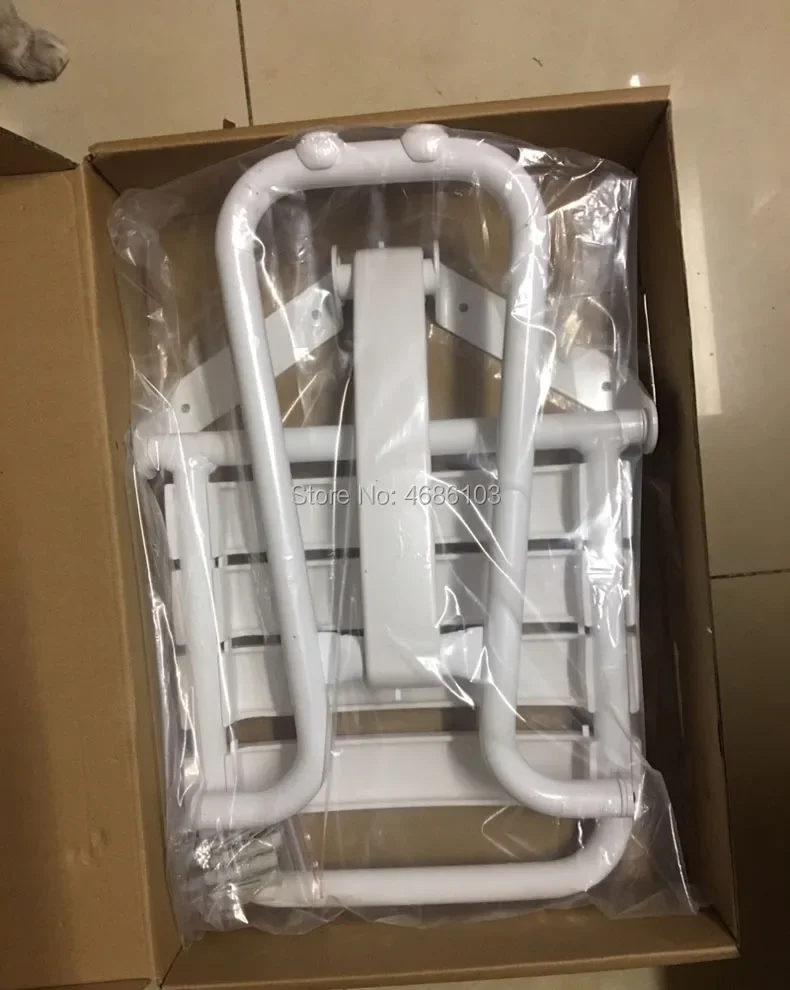 white color Safety Bathroom Folding shower seat bathroom shower seat Wall Mounted Shower Chair Wall Stand Chair Aluminum Alloy 3