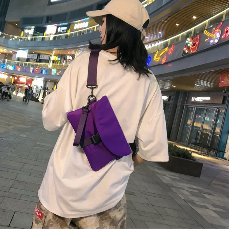 Women's Fashion Trend Brand Cross-body Japanese Mobile Phone Chest Packs Men's Casual Solid Color One Shoulder Small Square Bags