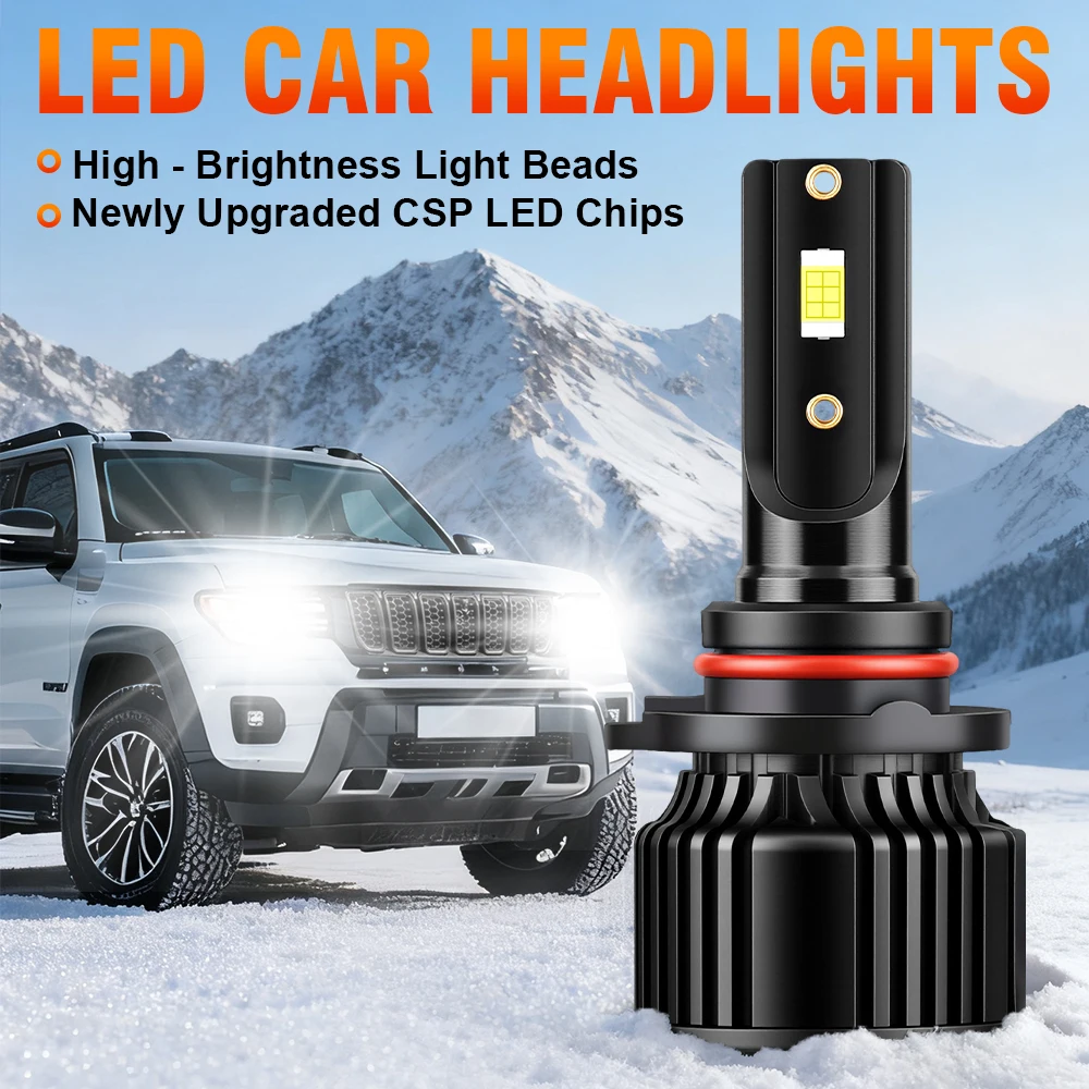 Lâmpadas LED para Faróis 16000LM H1 H4 H7 H8 H9 H11 HB3 HB4 para Carros, Lâmpadas Turbo LED 9005 9006 H13 12V, Acessórios para Carros